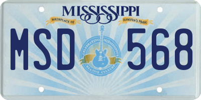MS license plate MSD568