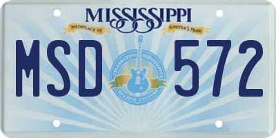 MS license plate MSD572