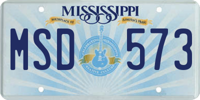 MS license plate MSD573