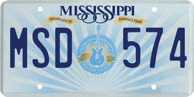 MS license plate MSD574