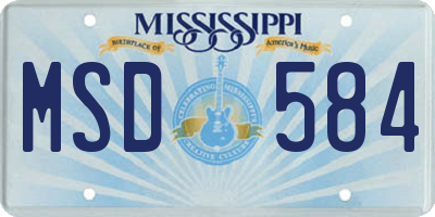 MS license plate MSD584
