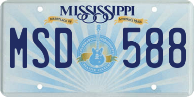 MS license plate MSD588