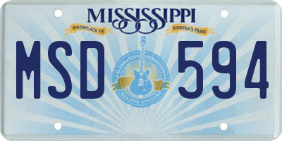 MS license plate MSD594
