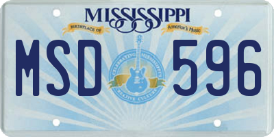 MS license plate MSD596