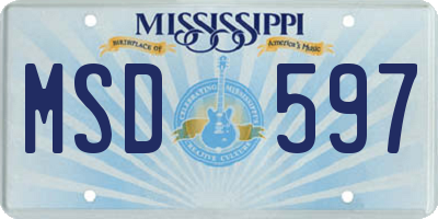 MS license plate MSD597