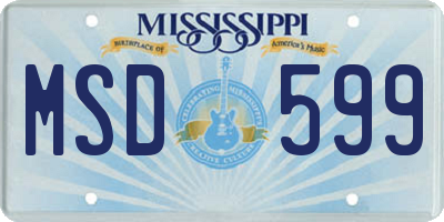 MS license plate MSD599