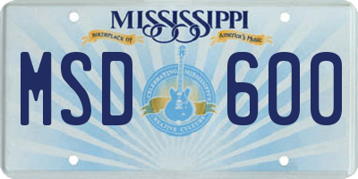 MS license plate MSD600