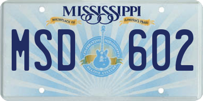 MS license plate MSD602