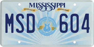 MS license plate MSD604