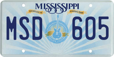 MS license plate MSD605