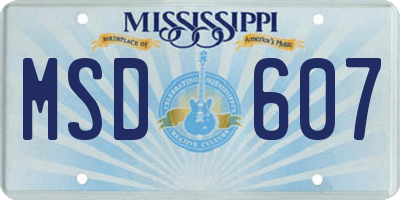MS license plate MSD607