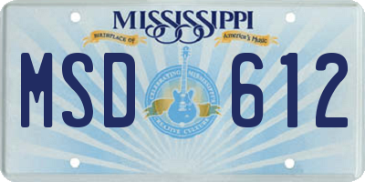MS license plate MSD612