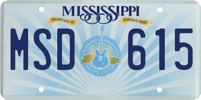 MS license plate MSD615