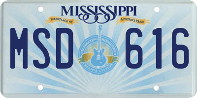 MS license plate MSD616
