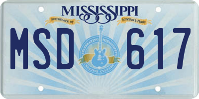MS license plate MSD617