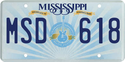 MS license plate MSD618