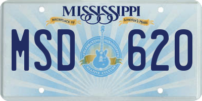 MS license plate MSD620