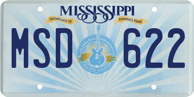 MS license plate MSD622