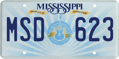 MS license plate MSD623