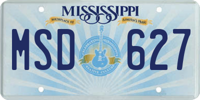 MS license plate MSD627