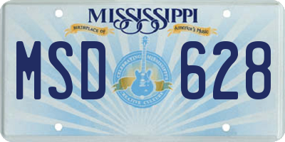 MS license plate MSD628
