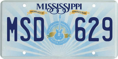 MS license plate MSD629