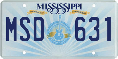 MS license plate MSD631