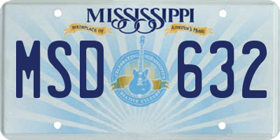 MS license plate MSD632