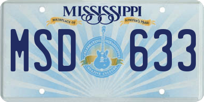 MS license plate MSD633