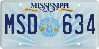 MS license plate MSD634