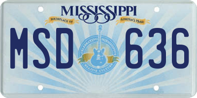 MS license plate MSD636