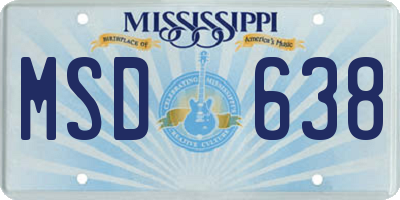 MS license plate MSD638