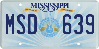 MS license plate MSD639