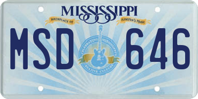 MS license plate MSD646