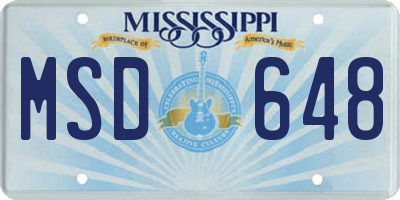 MS license plate MSD648