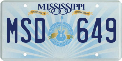 MS license plate MSD649