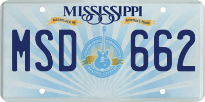 MS license plate MSD662