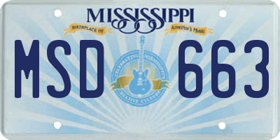 MS license plate MSD663
