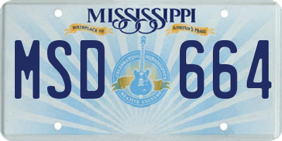 MS license plate MSD664