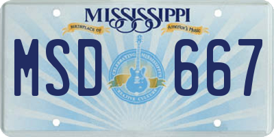 MS license plate MSD667