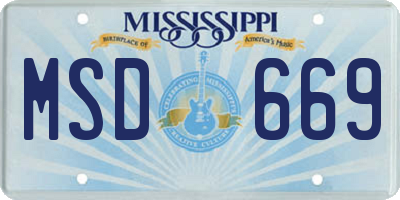 MS license plate MSD669
