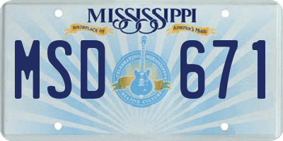 MS license plate MSD671