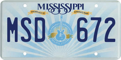 MS license plate MSD672