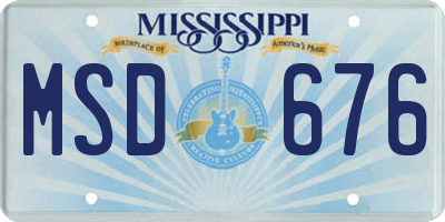 MS license plate MSD676