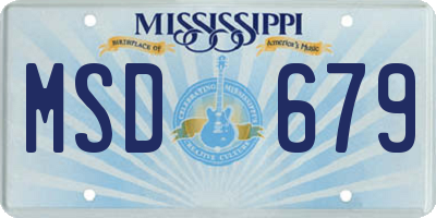 MS license plate MSD679