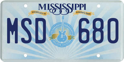 MS license plate MSD680
