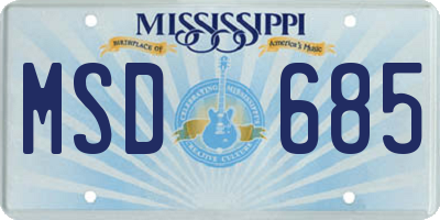 MS license plate MSD685