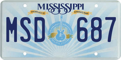 MS license plate MSD687