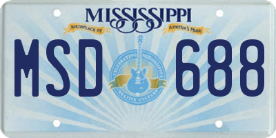 MS license plate MSD688