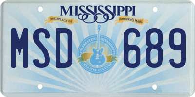 MS license plate MSD689
